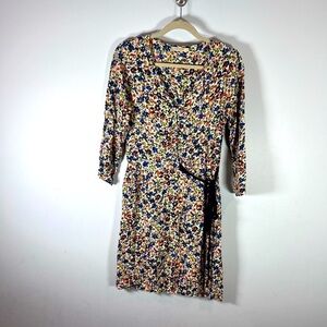 Anthropologie Indi &Cold Button from Tie Waist Long Sleeve MIDI Dress S. Large